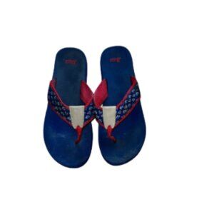 Bass Blue & Red Patterned Flip Flops